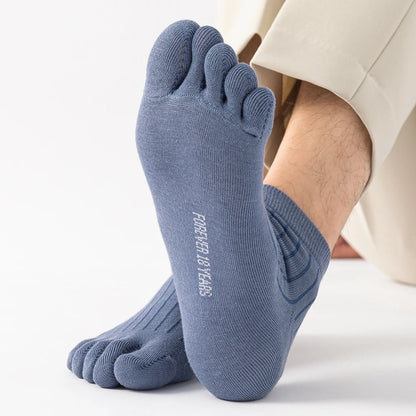 5 Pairs Mens Five Finger Socks, Summer Thin Cotton Toe Socks with Separate Fingers, Low Cut Ankle Sports Socks