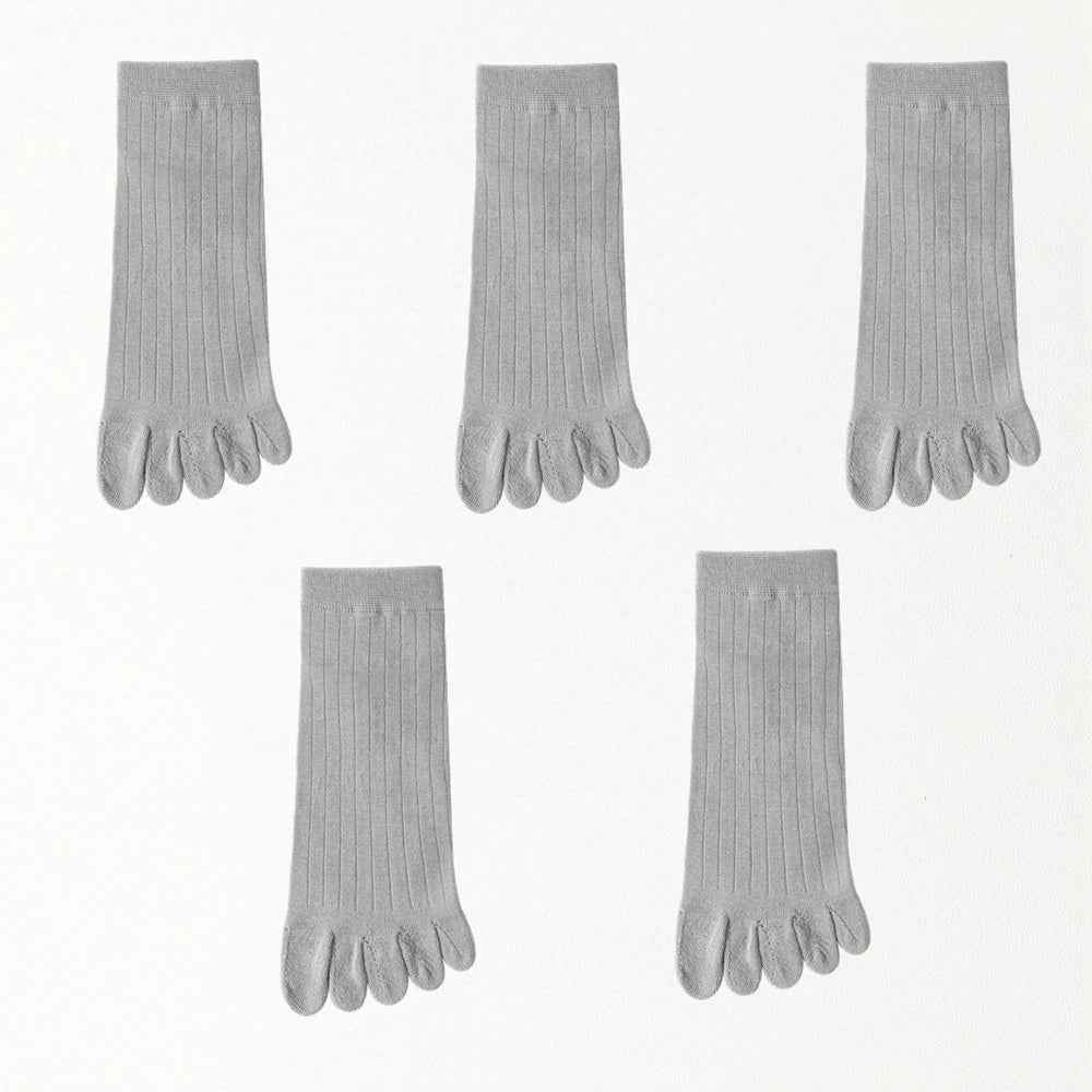 5 Pairs Mens Five Finger Socks, Summer Thin Cotton Toe Socks with Separate Fingers, Low Cut Ankle Sports Socks