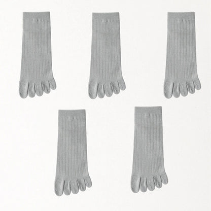 5 Pairs Mens Five Finger Socks, Summer Thin Cotton Toe Socks with Separate Fingers, Low Cut Ankle Sports Socks