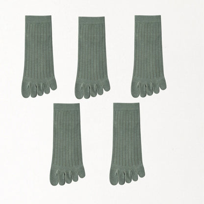 5 Pairs Mens Five Finger Socks, Summer Thin Cotton Toe Socks with Separate Fingers, Low Cut Ankle Sports Socks