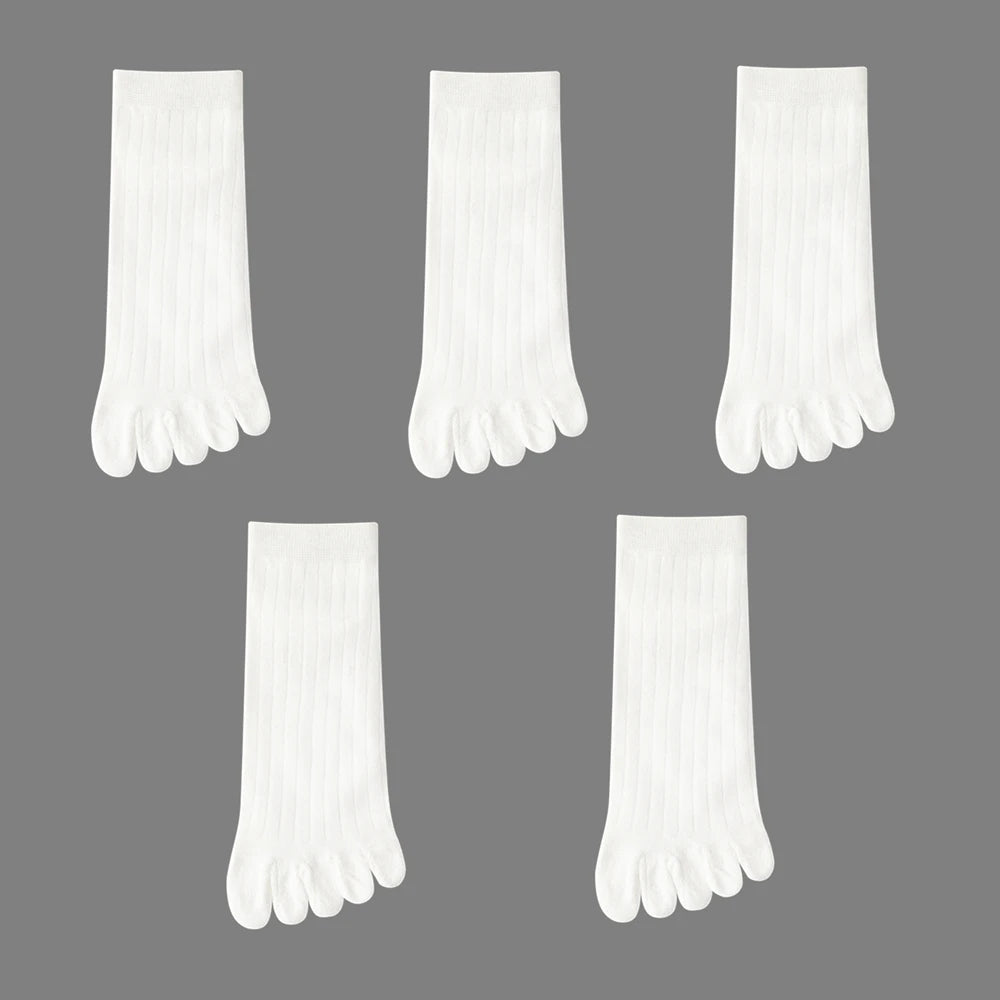 5 Pairs Mens Five Finger Socks, Summer Thin Cotton Toe Socks with Separate Fingers, Low Cut Ankle Sports Socks