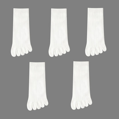5 Pairs Mens Five Finger Socks, Summer Thin Cotton Toe Socks with Separate Fingers, Low Cut Ankle Sports Socks