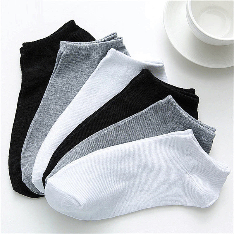 Mens Ankle Socks Solid Color Black White Gray Invisible Short Socks Breathable Cotton Sports Socks  1