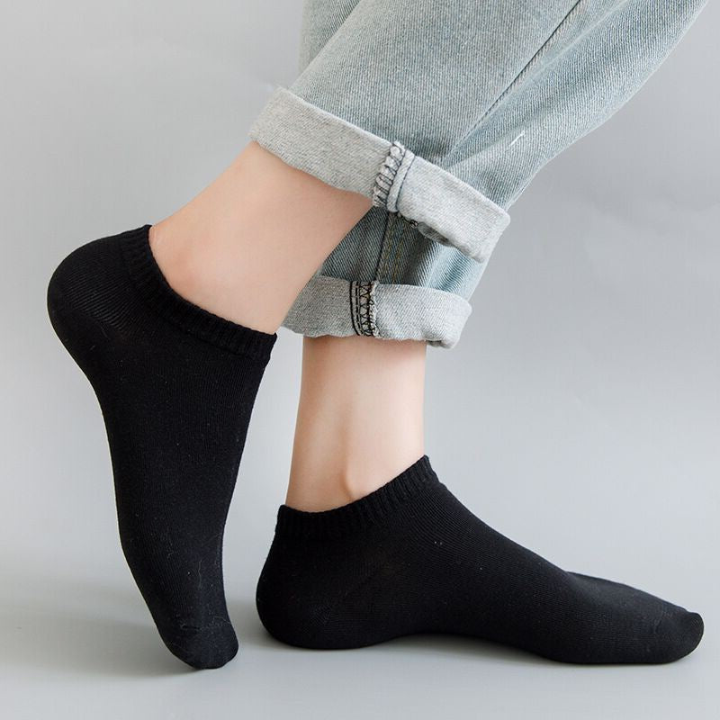 Mens Ankle Socks Solid Color Black White Gray Invisible Short Socks Breathable Cotton Sports Socks  2