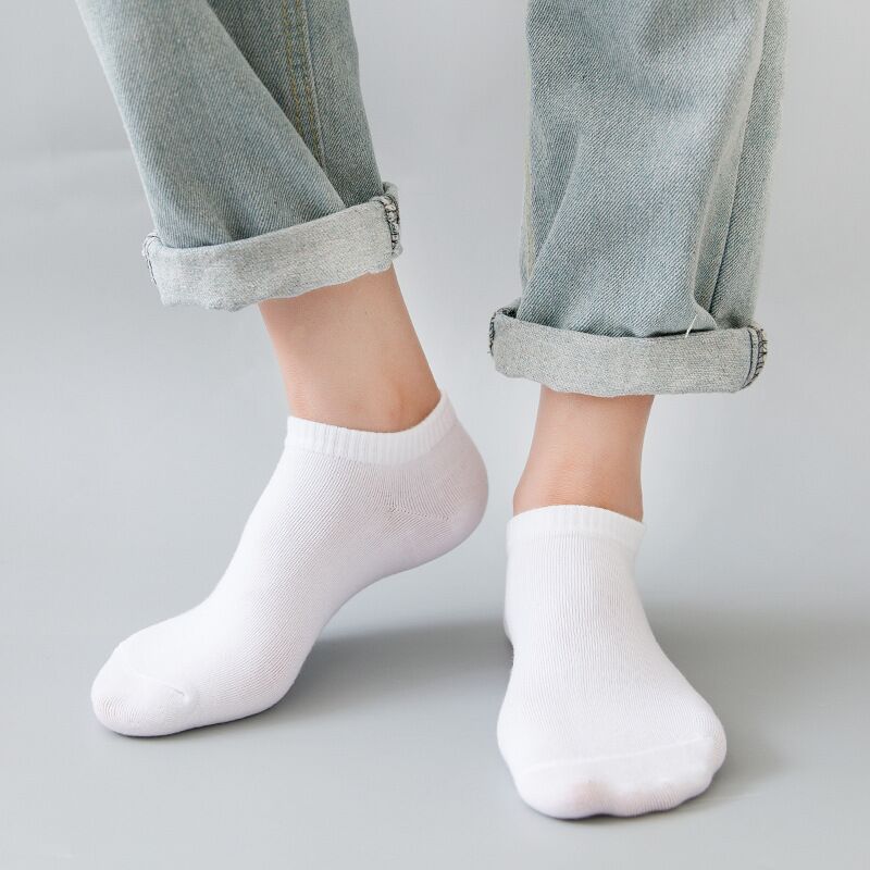 Mens Ankle Socks Solid Color Black White Gray Invisible Short Socks Breathable Cotton Sports Socks  3