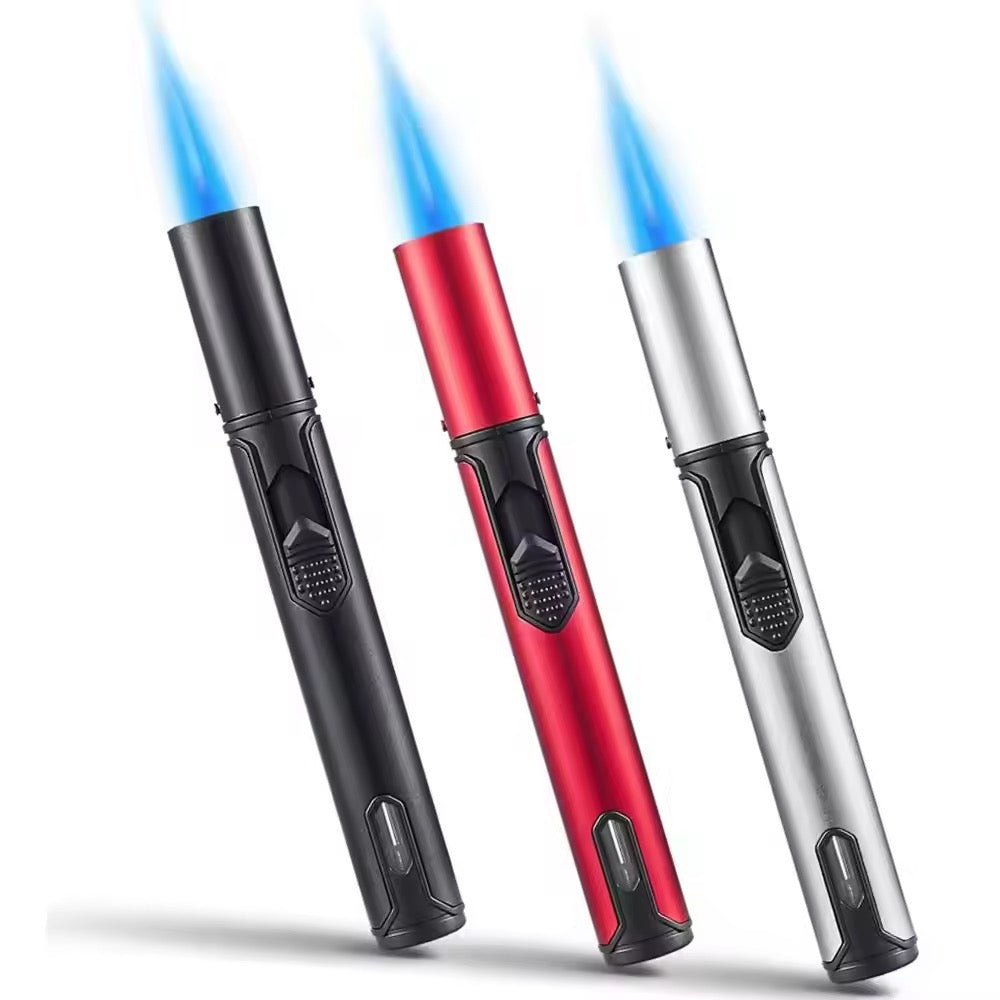 Premium HONEST Metal Torch Windproof Lighter, Refillable Jet Flame Butane Pen Lighter for BBQ, Kitchen, Candle, Camping