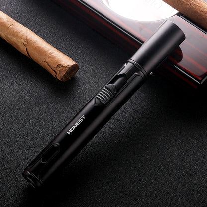 Premium HONEST Metal Torch Windproof Lighter, Refillable Jet Flame Butane Pen Lighter for BBQ, Kitchen, Candle, Camping