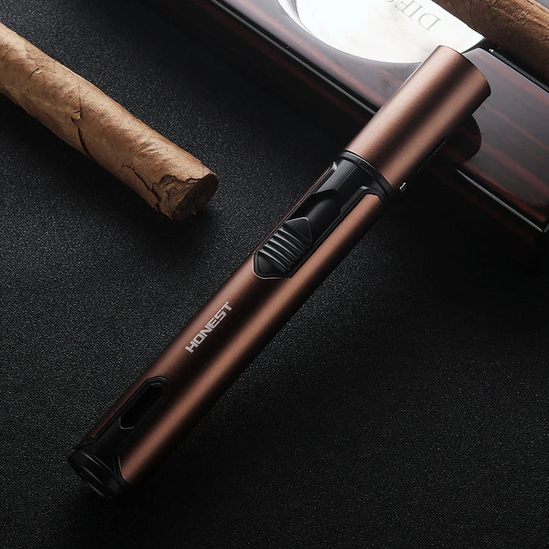 Premium HONEST Metal Torch Windproof Lighter, Refillable Jet Flame Butane Pen Lighter for BBQ, Kitchen, Candle, Camping