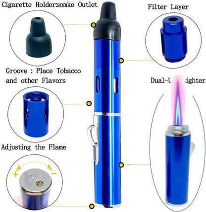 Refillable Metal Torch Windproof Multifunction Aromatherapy Pen Lighter Jet Flame Butane Torch For  1