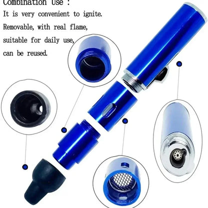 Refillable Metal Torch Windproof Multifunction Aromatherapy Pen Lighter Jet Flame Butane Torch For  3