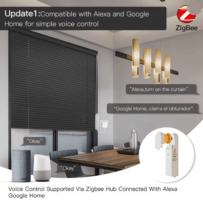 Zigbee Smart Motorized Roller Blinds Drive Hub With Tuya App Alexa And Google Home Control 1