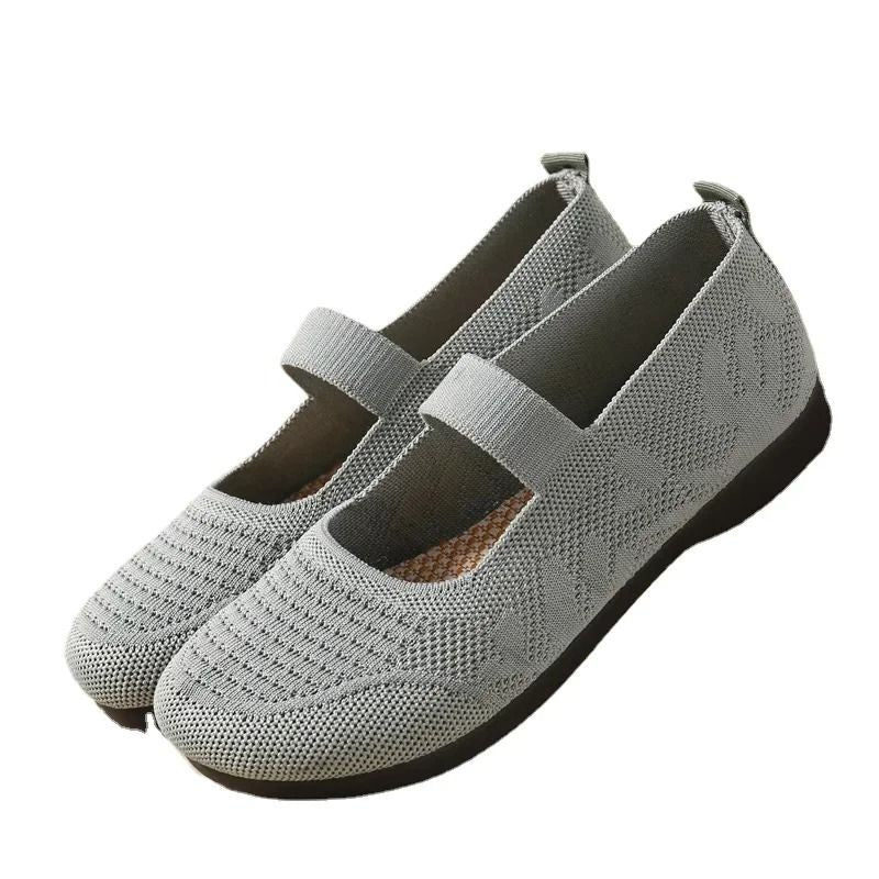 Womens Lightweight Breathable Knit Slip On Flats 2