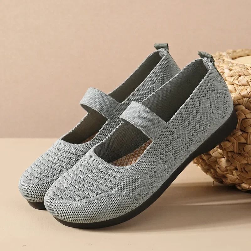 Womens Lightweight Breathable Knit Slip On Flats 7