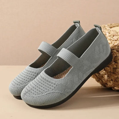 Womens Lightweight Breathable Knit Slip On Flats 7