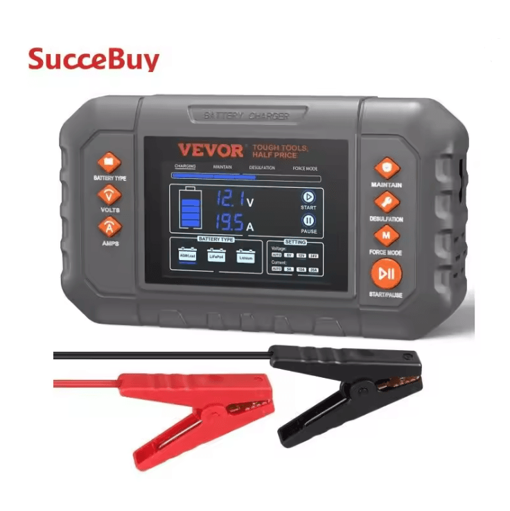 SucceBuy 20 Amp Smart Battery Charger for Lithium LiFePO4 and Lead Acid with LCD Display