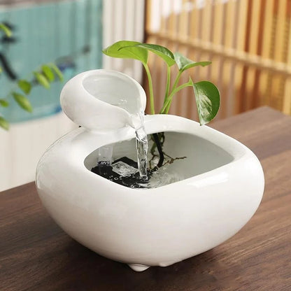Ceramic Waterfall Fountain Hydroponic Vase For Home And Office 9
