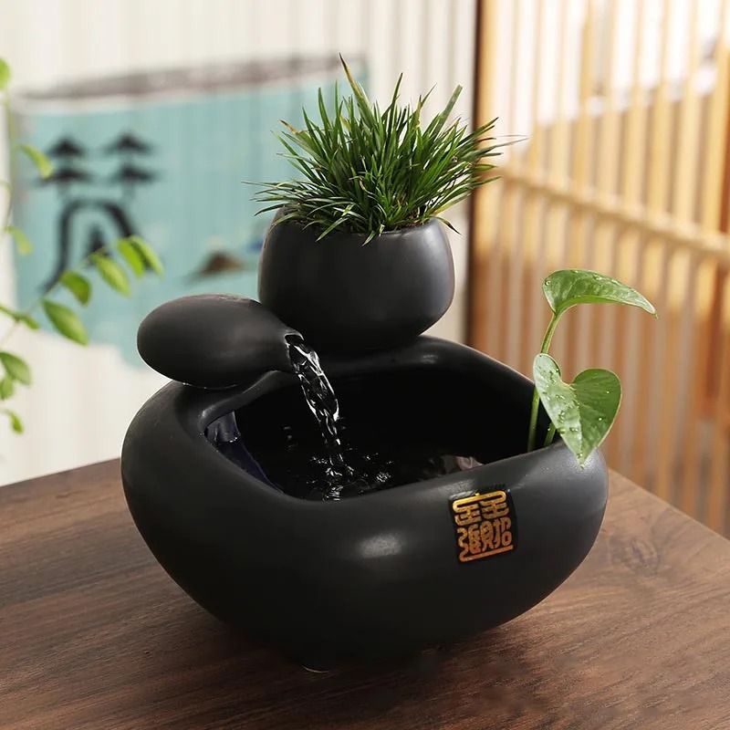 Ceramic Waterfall Fountain Hydroponic Vase For Home And Office 1