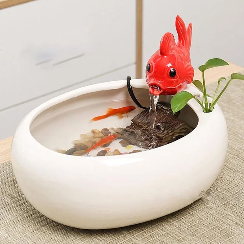 Ceramic Waterfall Fountain Hydroponic Vase For Home And Office 5