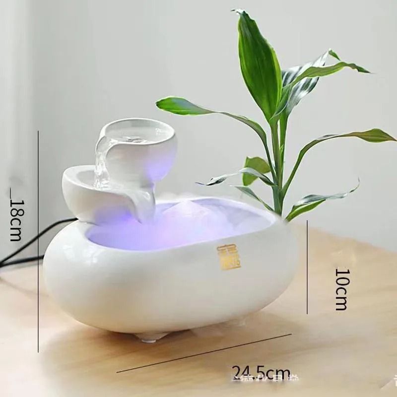 Ceramic Waterfall Fountain Hydroponic Vase For Home And Office 11