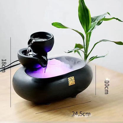 Ceramic Waterfall Fountain Hydroponic Vase For Home And Office 12