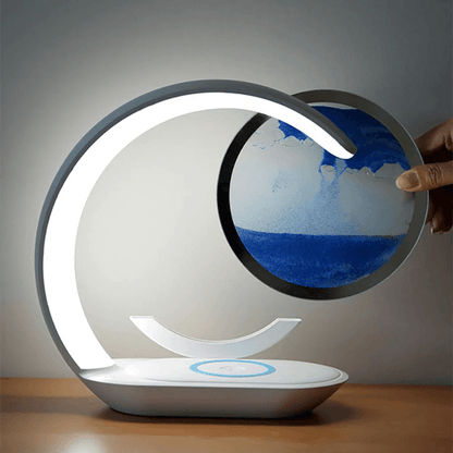 Quicksand Table Lamp With Wireless Charging And 3D Sand Art Night Light 2