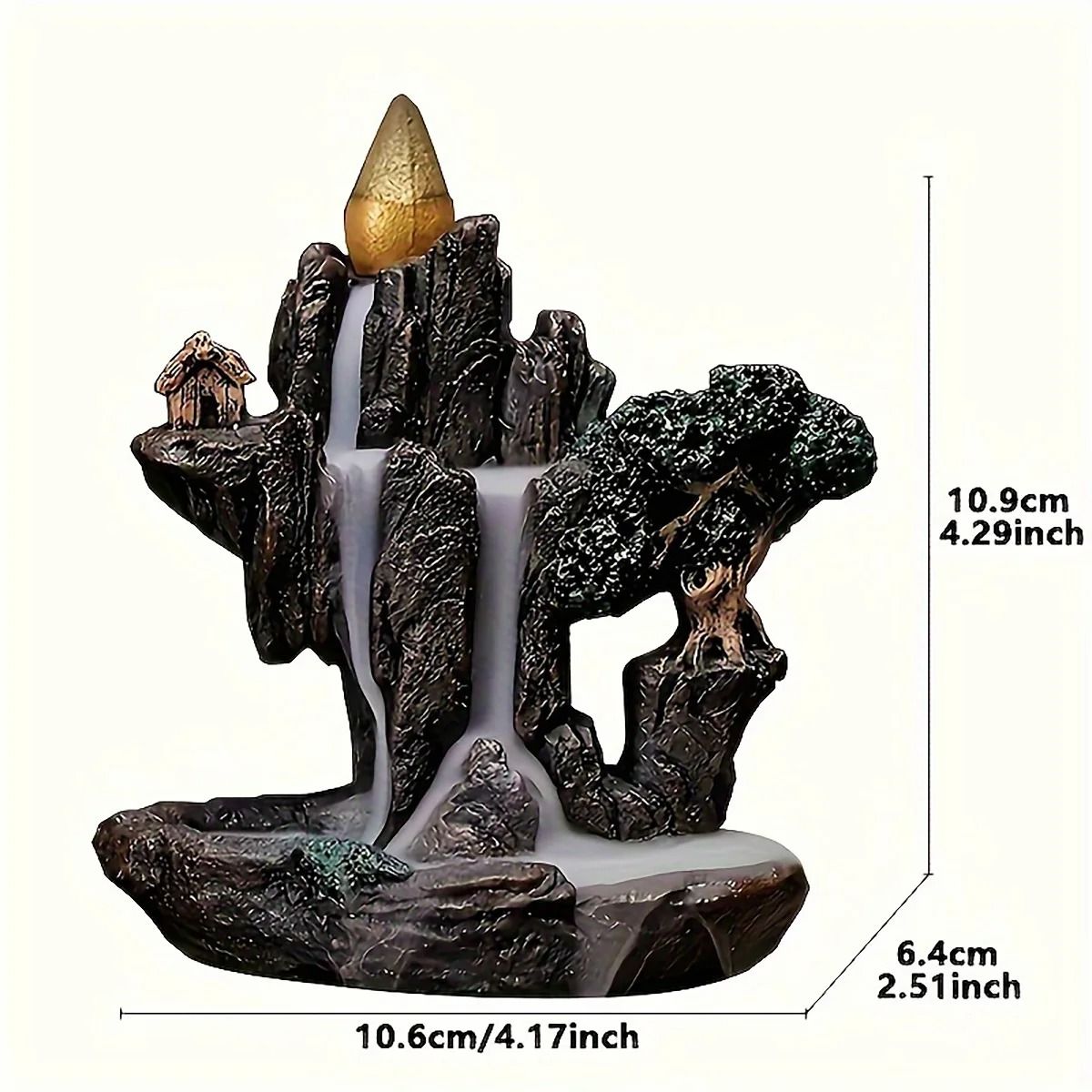 Mountains River Waterfall Incense Burner With 60 Backflow Cones 1