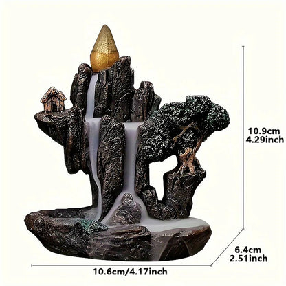 Mountains River Waterfall Incense Burner With 60 Backflow Cones 1