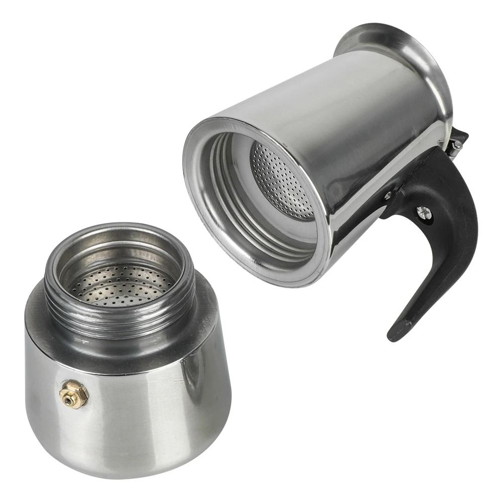 Stainless Steel Moka Coffee Maker Stovetop Espresso Pot For 2 To 9 Cups 3