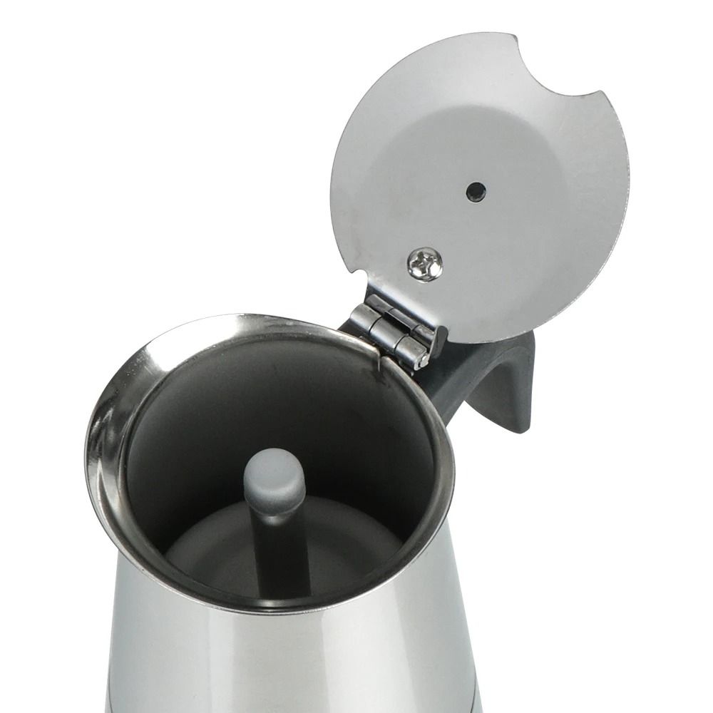 Stainless Steel Moka Coffee Maker Stovetop Espresso Pot For 2 To 9 Cups 5
