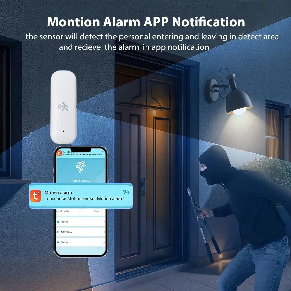 Tuya Zigbee Human Motion Sensor With MmWave Radar Temperature Humidity And Luminance Detection 5