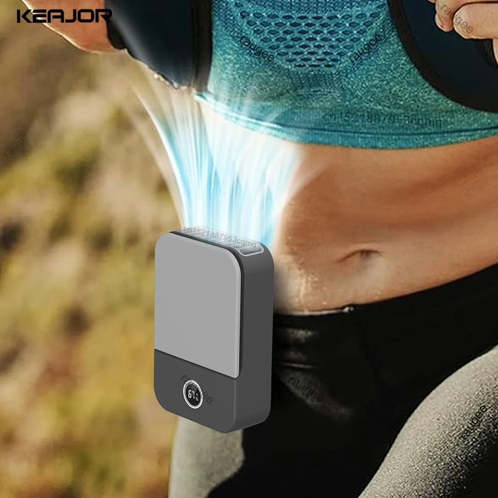 Portable Waist Fan with USB Rechargeable Clip and Hanging Neck Strap