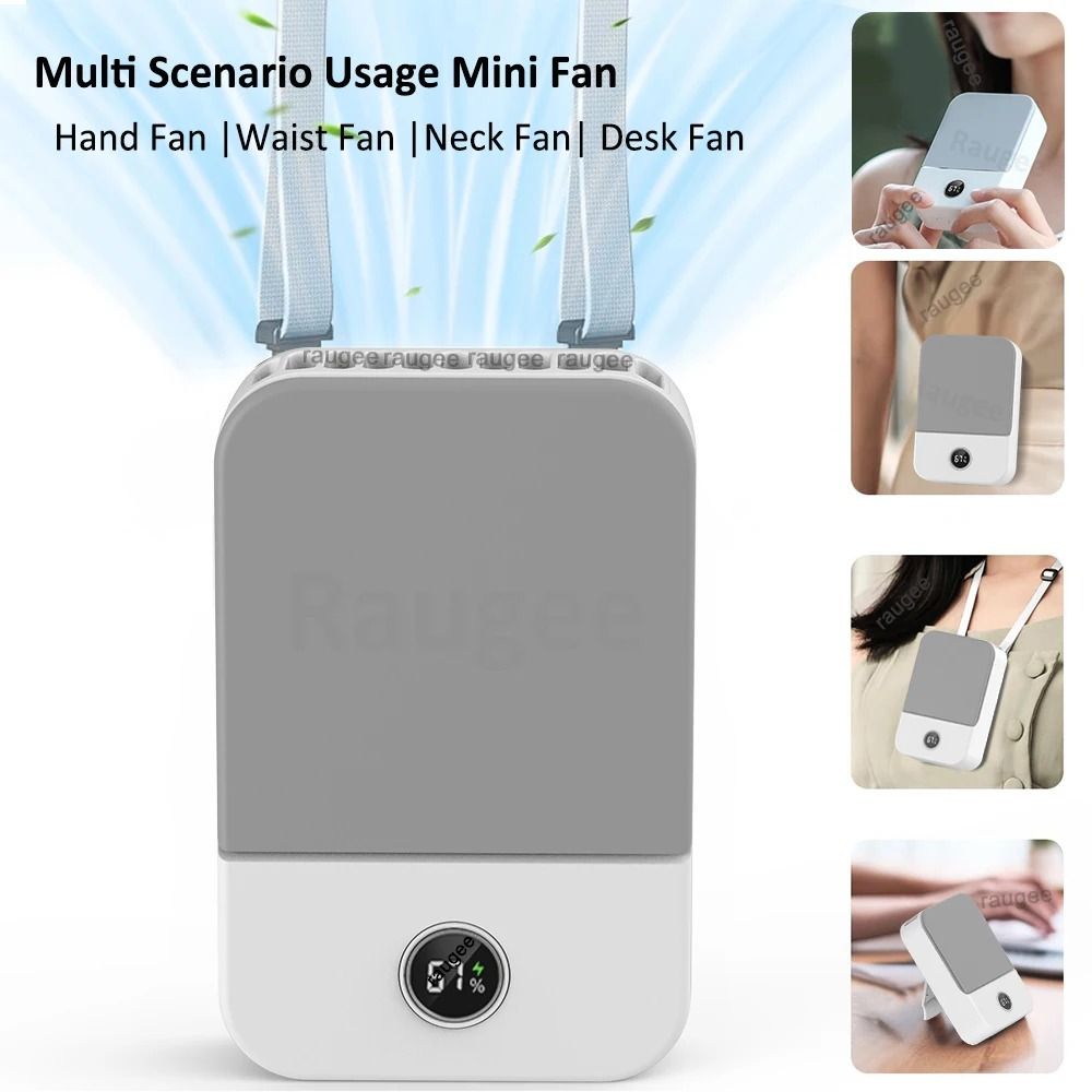 Portable Waist Fan With USB Rechargeable Clip And Hanging Neck Strap 2