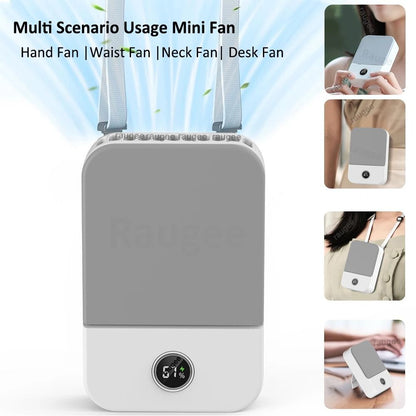 Portable Waist Fan With USB Rechargeable Clip And Hanging Neck Strap 2