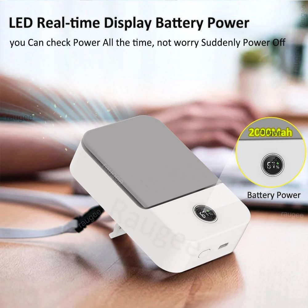 Portable Waist Fan With USB Rechargeable Clip And Hanging Neck Strap 5