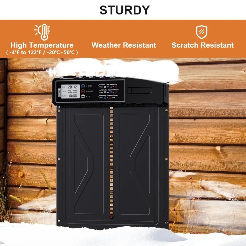 Automatic Chicken Coop Door With Timer LCD Screen Battery Powered 2