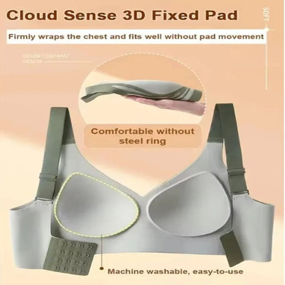 Women Seamless Push Up Wireless Bra Full Coverage Soft Support 5