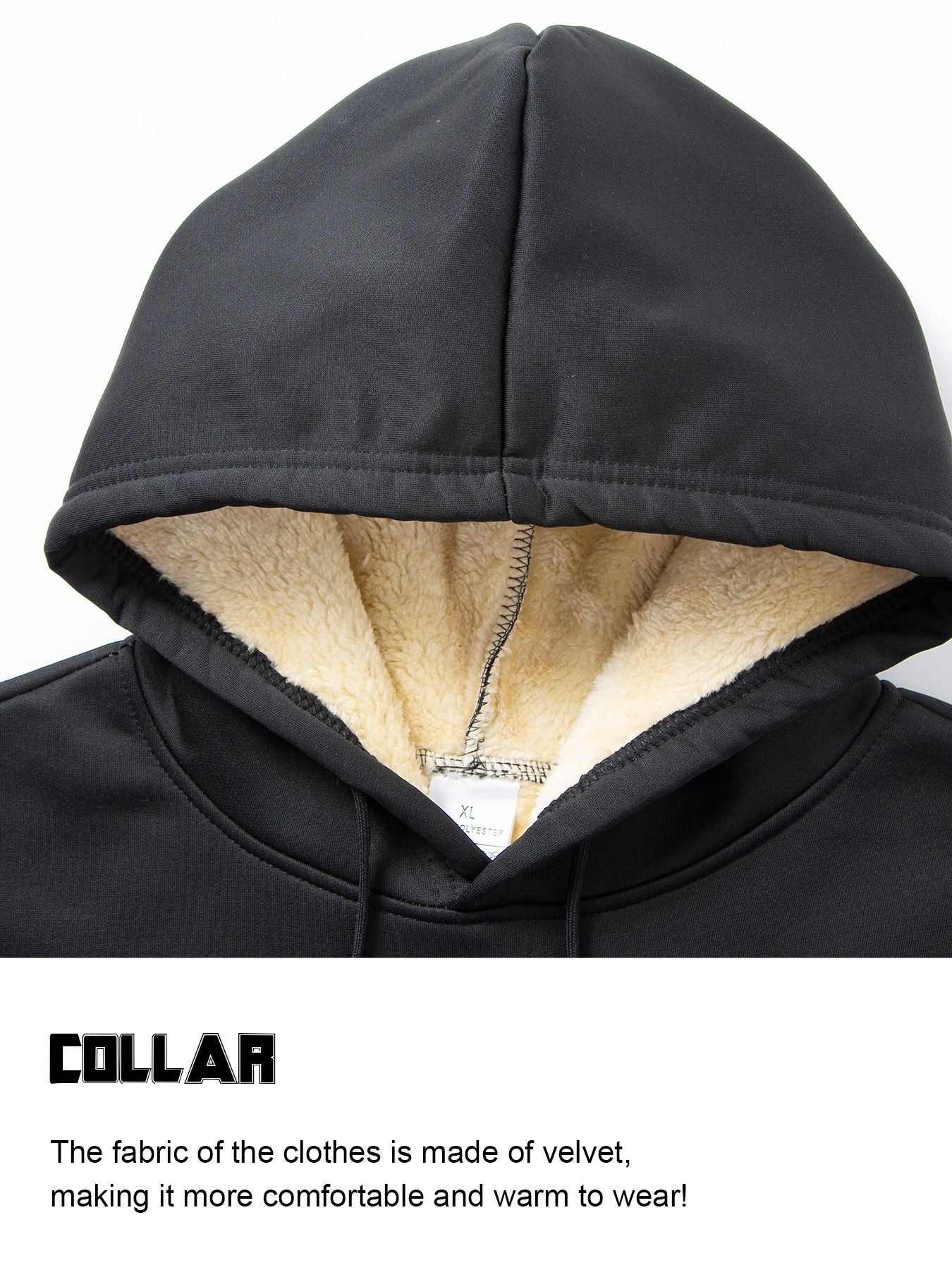 Mens Winter Lambs Wool Hooded Jacket Soft Warm Coat 4