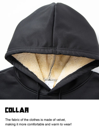 Mens Winter Lambs Wool Hooded Jacket Soft Warm Coat 4