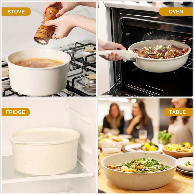 21 Piece Ceramic Non Stick Cookware Set With Sensor Handles 3