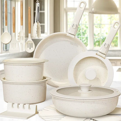 21 Piece Ceramic Non Stick Cookware Set With Sensor Handles 6