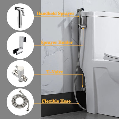Handheld Stainless Steel Toilet Bidet Sprayer Set For Bathroom 3