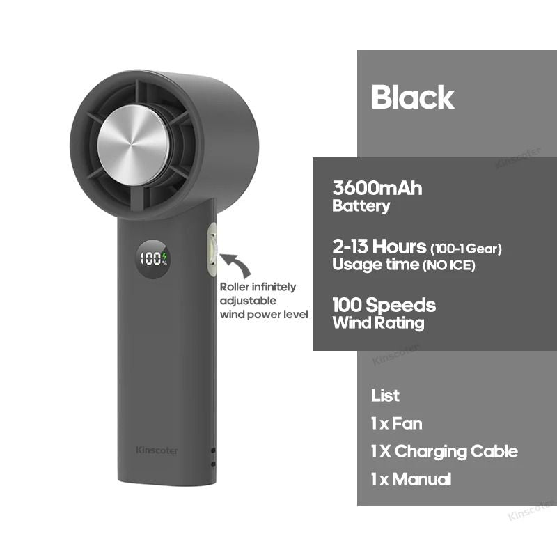 Portable Handheld Turbo Fan With 100 Speed Settings And Ice Cooling 9