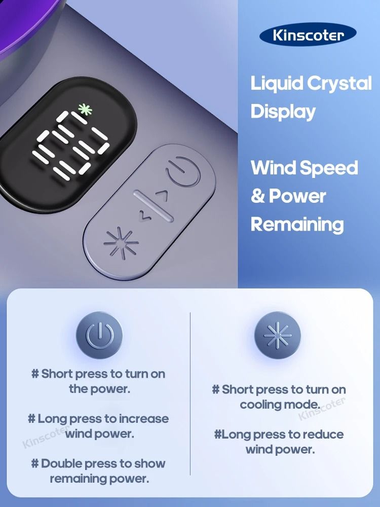 Portable Handheld Turbo Fan With 100 Speed Settings And Ice Cooling 4