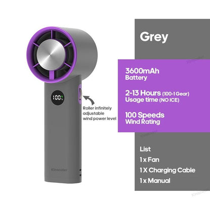 Portable Handheld Turbo Fan With 100 Speed Settings And Ice Cooling 8