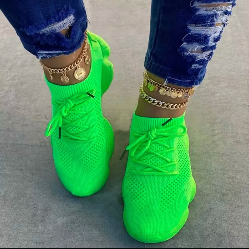 Womens Breathable Mesh Sneakers Comfortable Lace Up Trainers 11