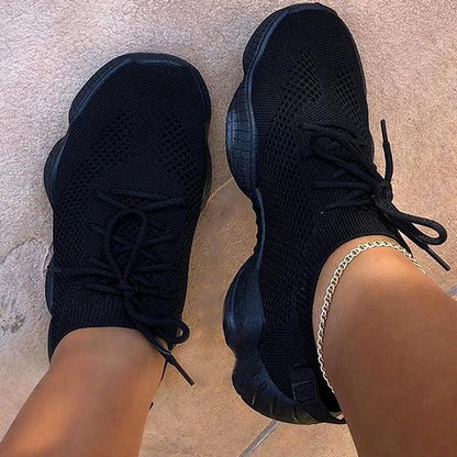 Womens Breathable Mesh Sneakers Comfortable Lace Up Trainers 4