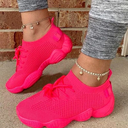 Womens Breathable Mesh Sneakers Comfortable Lace Up Trainers 14
