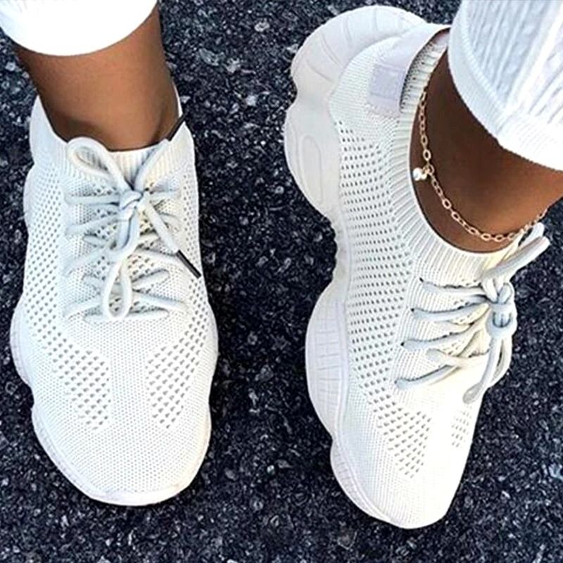 Womens Breathable Mesh Sneakers Comfortable Lace Up Trainers 15
