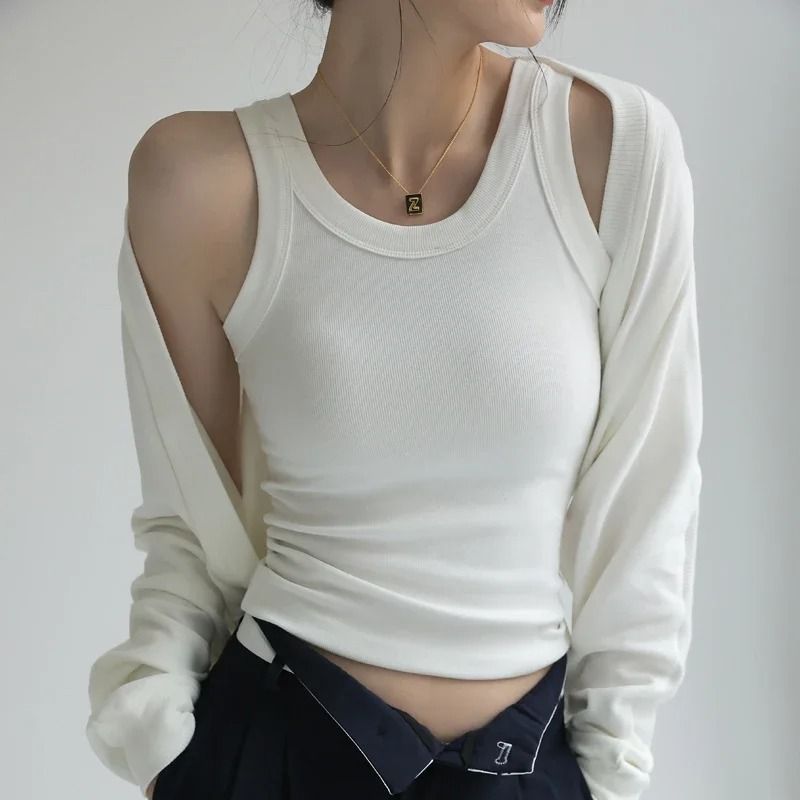 Womens Ribbed Tank Top With Chest Pad Summer Casual Camisole 5