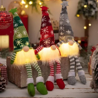 Christmas LED Gnome Ornaments Plush Faceless Doll Decorations 1